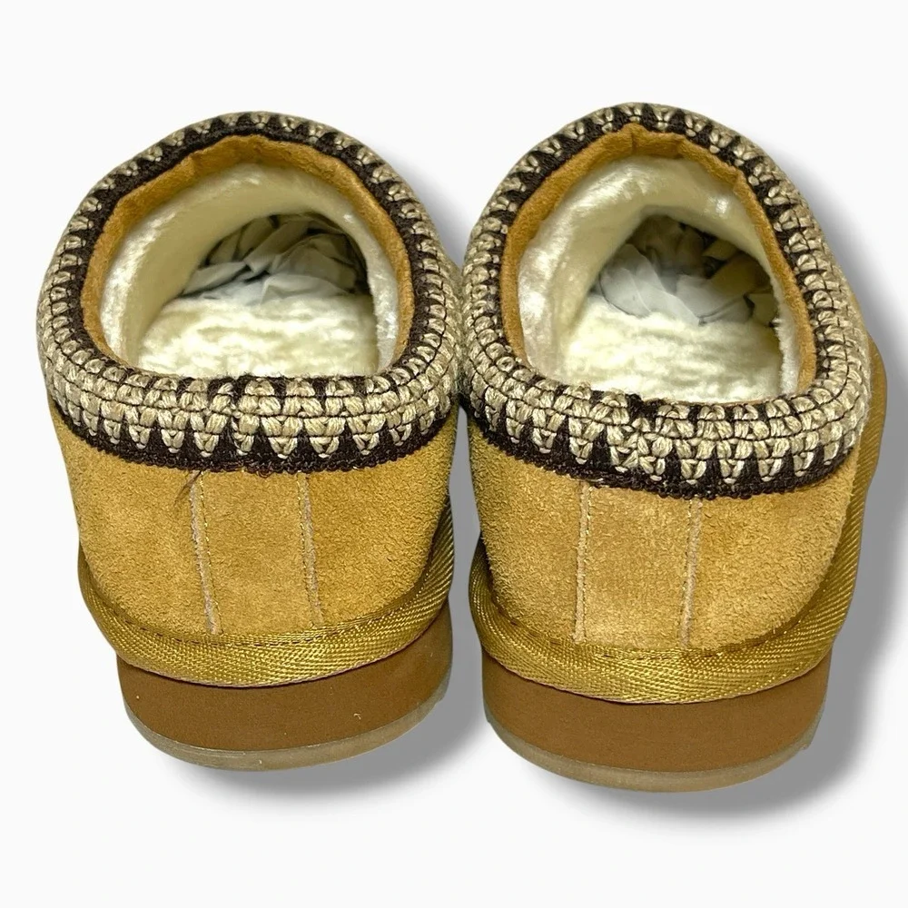 Lands End KIDS Suede Hearth Slippers Chestnut Size US 4M New With out Box